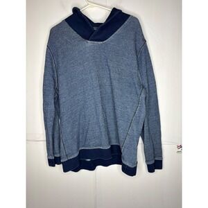 Tommy‎ Bahama Mens XXL Blue Textured Shawl Collar Pullover Sweatshirt Indigo